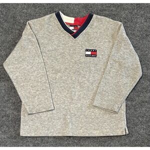 Tommy‎ Hilfiger Kids' Sweater Size 6 Long Sleeve Pullover V-Neck Gray